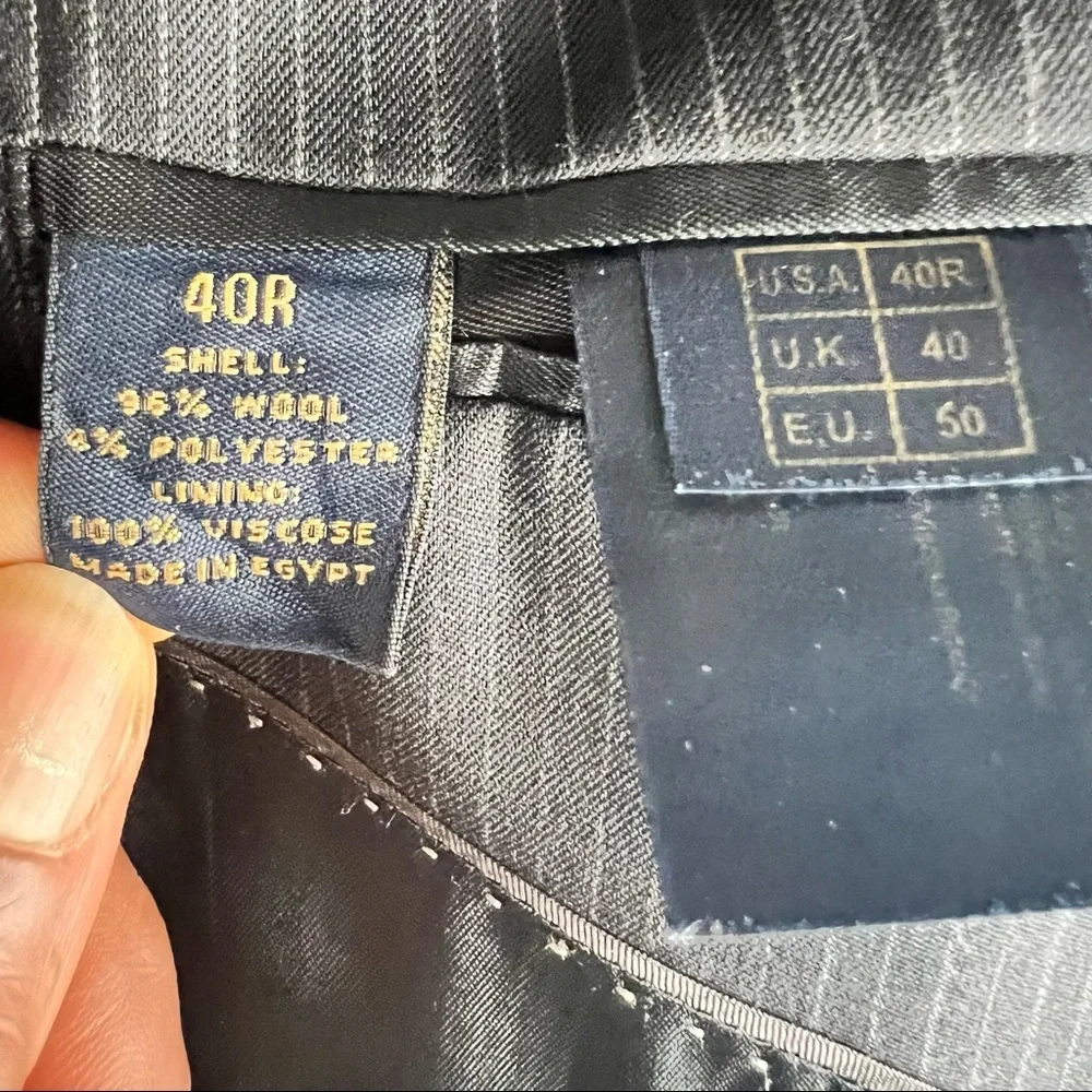 Brooks Brothers blue pin striped suit jacket blazer size 40R